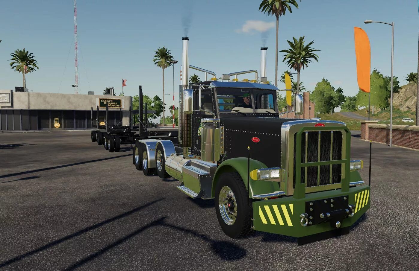 Грузовики версия 1. Peterbilt 389 FS 22. Peterbilt fs19. Peterbilt 389 Pole Truck. Тягач Петербилт 389 для ФС 19.