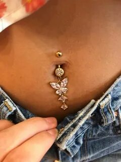 Cubic Zirconia Decor Belly Ring.