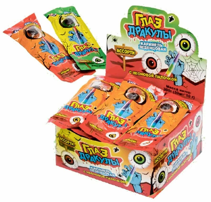 карамель глаз. карамель леденцовая на неоновой палочке"глаз дракулы" 10 гр. карамель глаз. глаз зомби карамель драже 10гр. карамель леденцовая глаз дракулы.