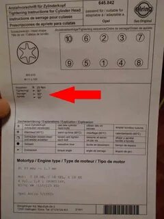 Момент затяжки гбц опель