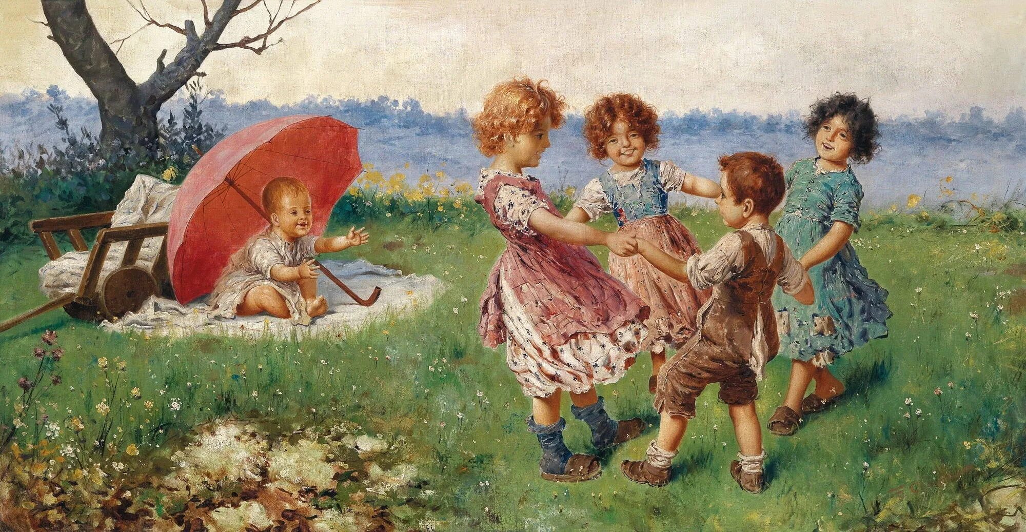 Детвора сад. Играющие дети Федерико олива (Federico Oliva) (19 век). Фредерико олива картины. Фриц Цубер-Бюлер картины. Фредерик Морган качели.