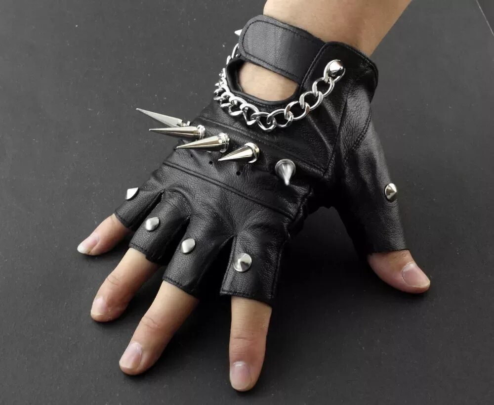 Перчатки Гловес панк. Перчатки с шипами stud Biker Punk. Rock Biker перчатки. Fingerless Gloves (Leather).