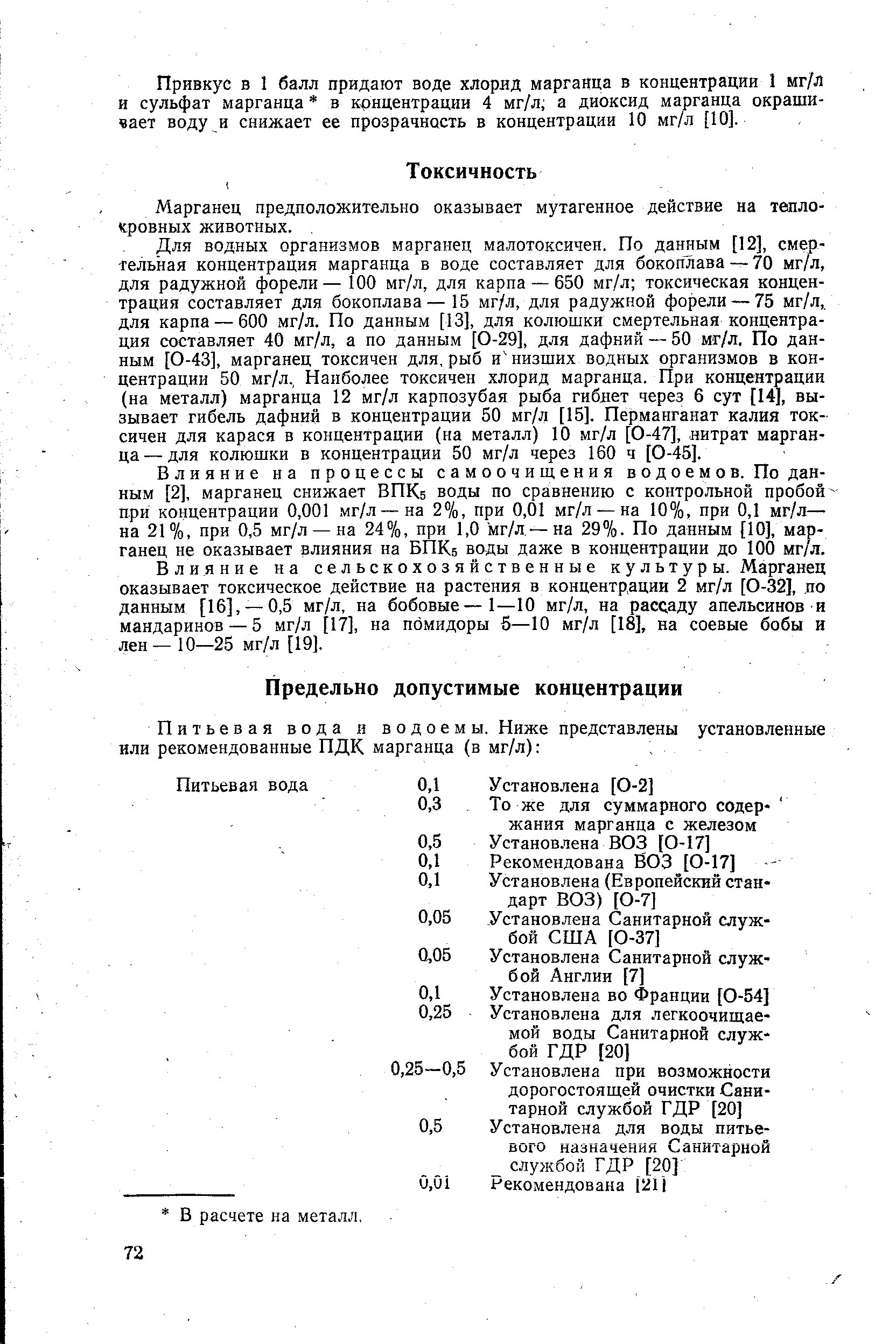 Концентрация марганца. Марганец в воде.