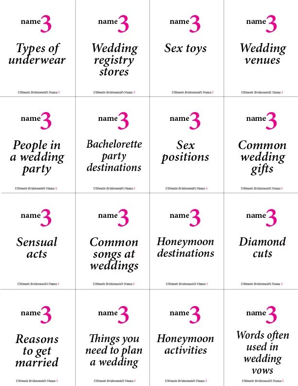 Name deletefilefoulderprofile name. Name 5 things. настольные игры для девичника. game name. name 3 things board game.