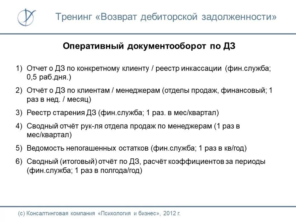 План дорожной карты по взысканию дебиторской задолженности