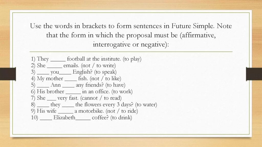 Sentences in Future simple. Future simple negative form. Future simple negative exercises. Negative sentences in Future. Complete the sentences use future simple