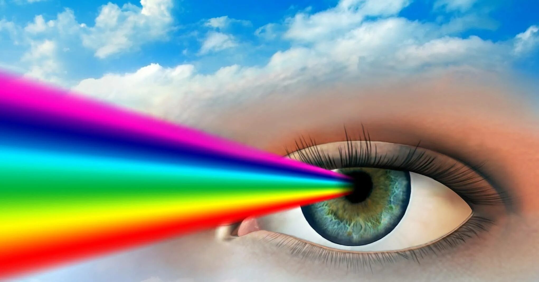 С эстетической точки зрения. Радужные глаза. Радуга в глазах. Глаз воспринимает цвет. Зрительное восприятие человека.