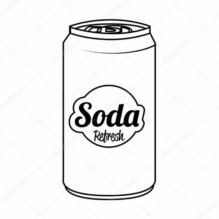 Сода лав напиток. Раскраска сода. Банка Soda рисунок. Can рисунок. Банка сода can.