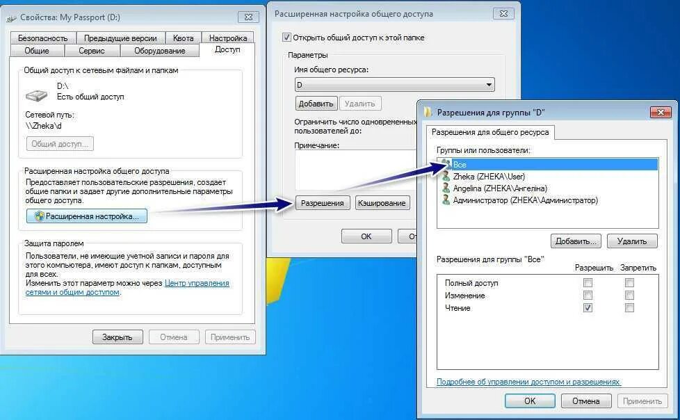 Общий доступ к папке. Открыл общий доступ к папке. Разрешения общего доступа. Папки разрешения.