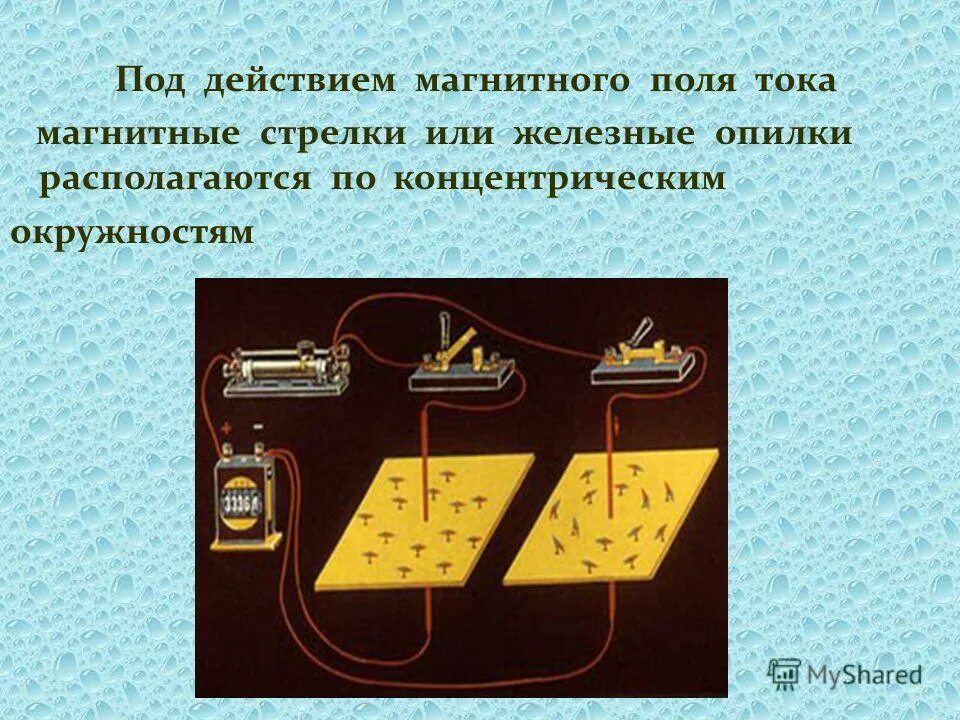 Магнитный ток. Магнитное действие тока. Притяжение железных опилок катушкой с током. Магнитное действие электрического тока. Почему магнитное действие