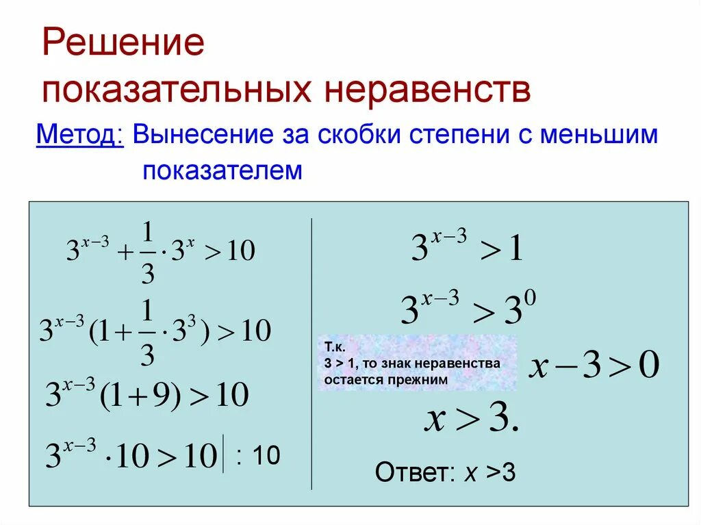 Алгоритм решения степеней. Решение показательных неравенств методом вынесение. Алгоритм решения показательных неравенств. Решенр епоказательный неравенств. Решение неравенств со степенями.