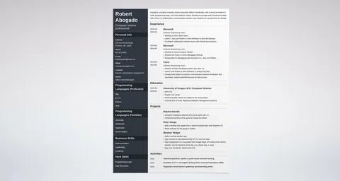Computer Science (CS) Resume Example (Template & Guide) .
