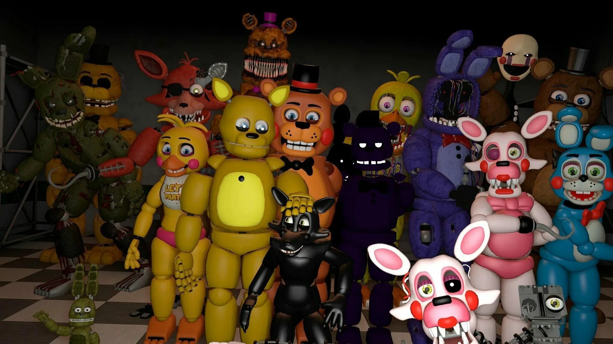 Паки аниматроники. АНИМАТРОНИКИ 1 фнафа. FNAF 1 АНИМАТРОНИКИ. ФНАФ 1 все АНИМАТРОНИКИ. Фредди матроники.