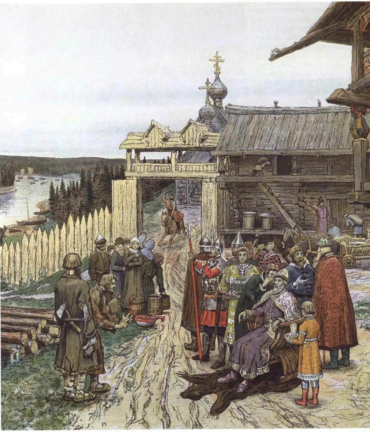 Двор великих князей. Двор удельного князя васнецов. васнецов княжеский двор. двор удолёного князя а. м. васнецова.