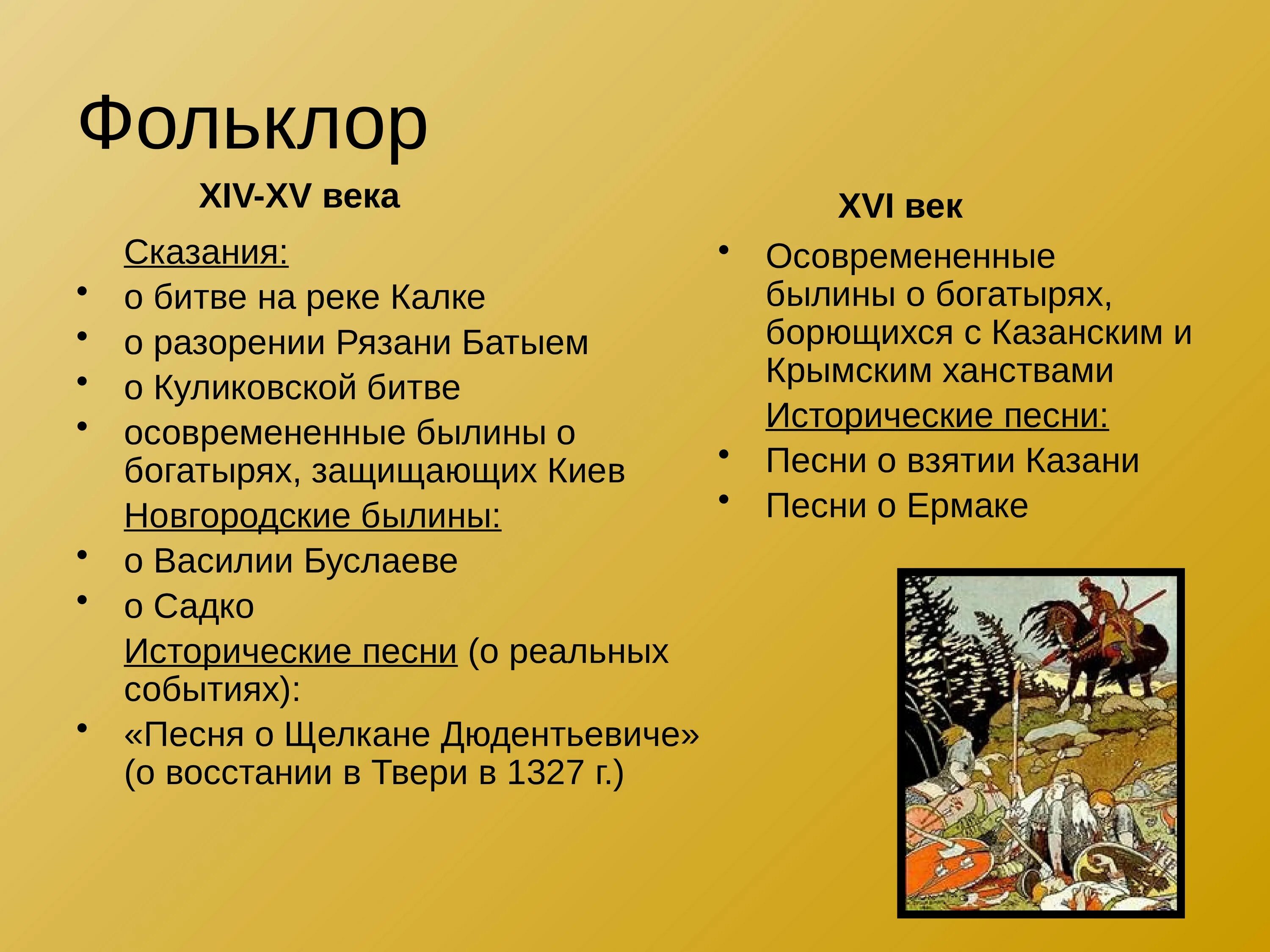 Русь 9 16 века. Фольклор в 15-16 веке на Руси. Фольклор на Руси 13-15 века таблица. Фольклор 16 века на Руси таблица. Фольклор 16 века в России.