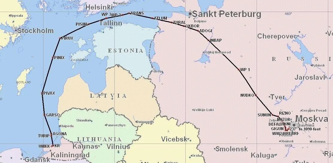 Калининград через какую страну. Москва Калининград маршрут самолета. Карта полета в Калининград. Путь самолета из Москвы в Калининград.