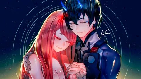 Аниме, Милый Во Франксе, Zero Two (Дорогая В Franxx), Хиро (Дорогой Во Fran...