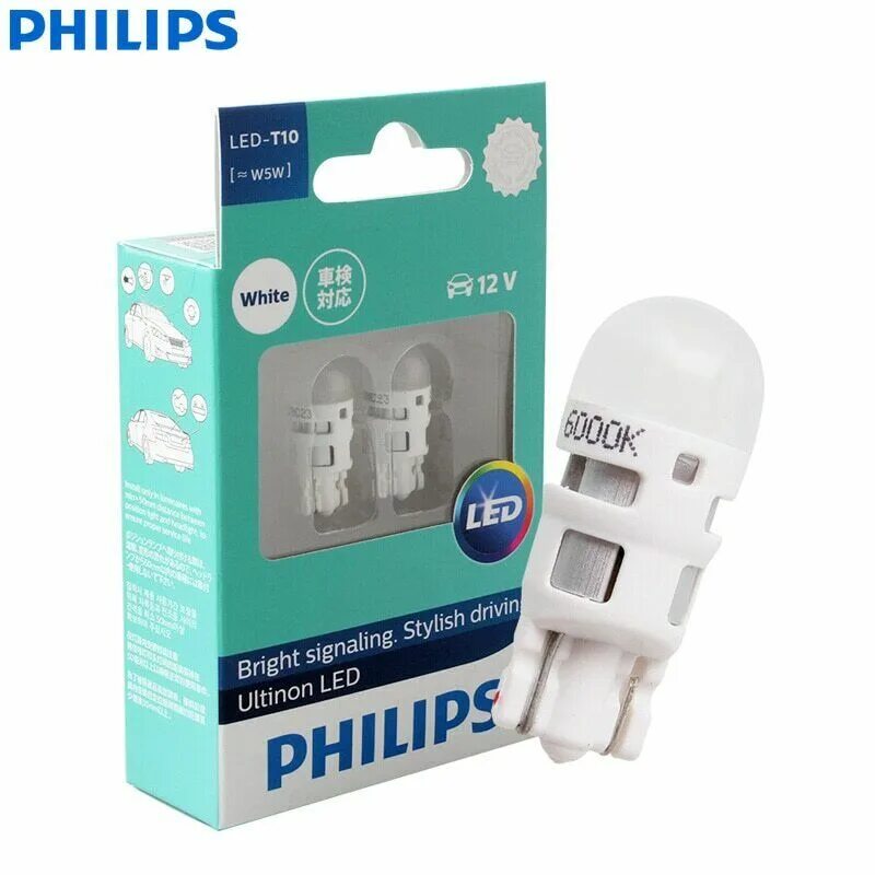 Led philips 12v. Philips led t10 w5w 6000k. Philips w5w Ultinon led - 11961ulwx2 (6000k). Светодиодная лампа Philips led t10 w5w 6000k Ultinon 2шт.. Philips 11961ulwx2 лампа светодиодная w5w" 12в 2шт.