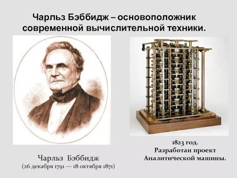 Какой ученый разработал аналитическую машину