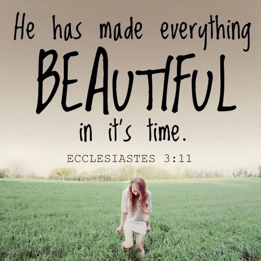 You make me everything. Ecclesiastes 9:10. Everything was beautiful. Everything Verses everything. He has made everything beautiful in its time.