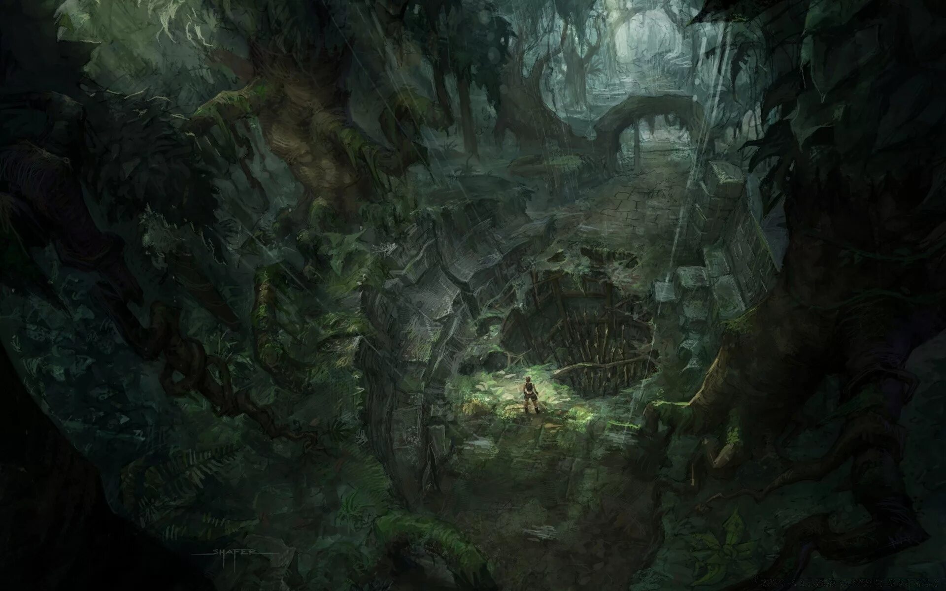 Путники медленно пробирались в глубину лесной чащи. Пещера Tomb Raider Underworld. Томб Райдер пещеры. Tomb Raider пещеры.