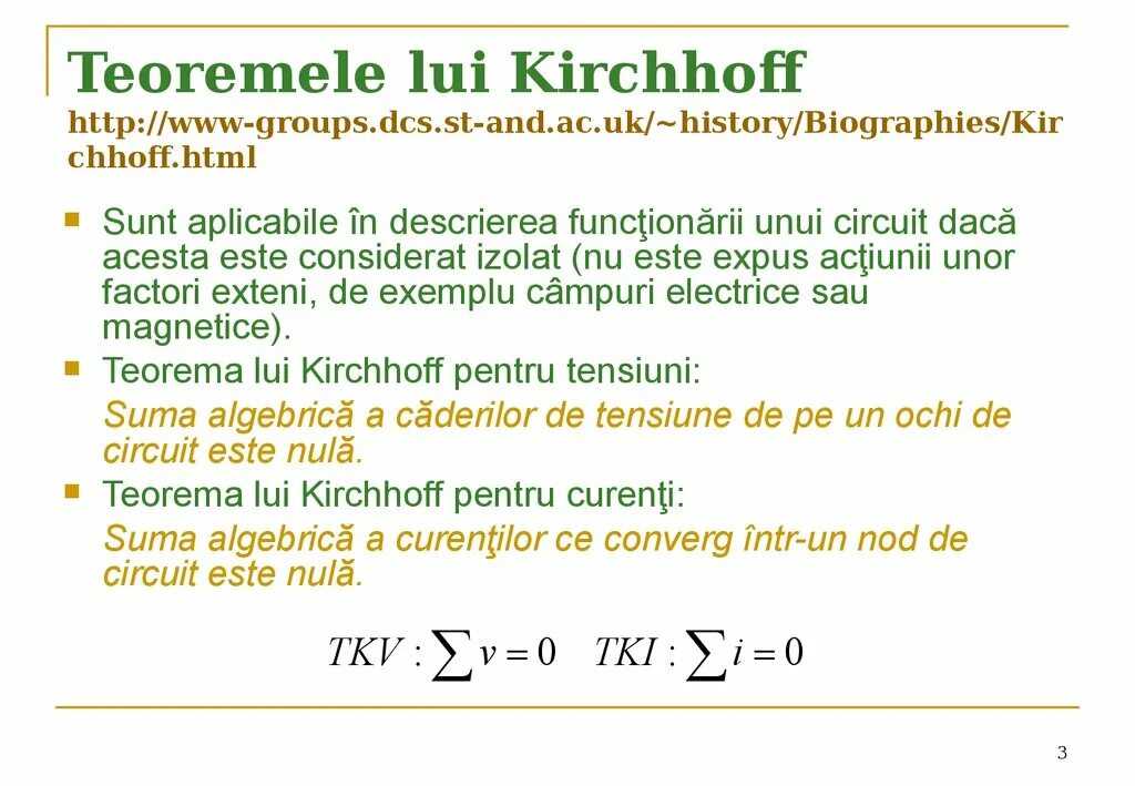 A 2 lege a lui Kirchhoff.