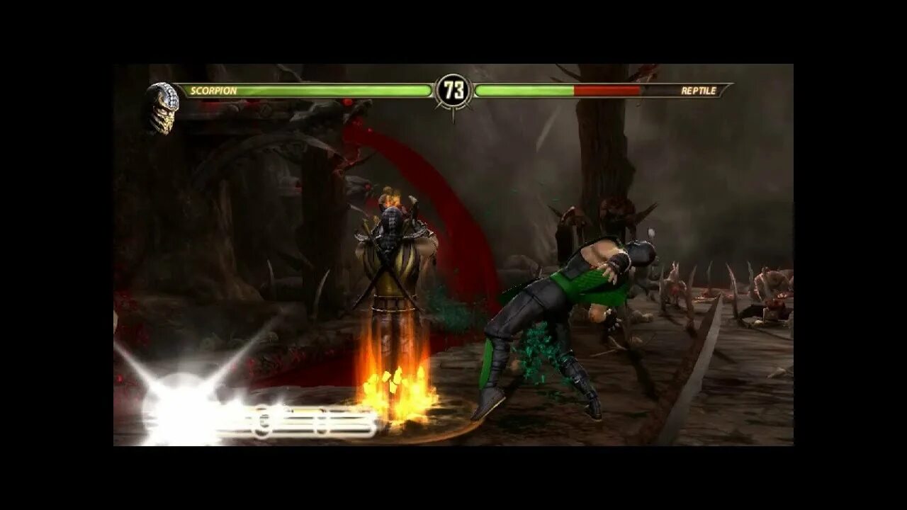 Рептилия против. Mk9 Komplete Edition секрет лес. Scorpion vs Reptile. Приемы скорпиона мк11 ps4. MK 2011 Reptile Secret Battle.