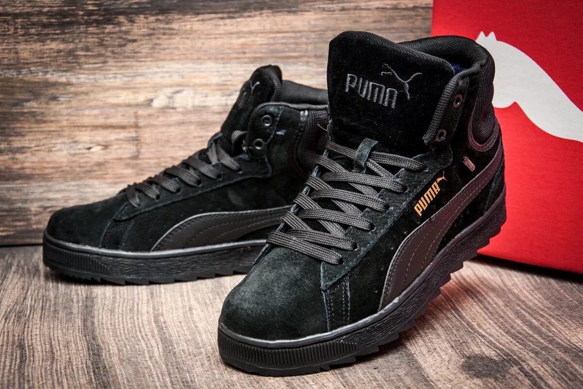 Зимние кроссовки недорого. Кроссовки мужские зимние Puma Suede, 773183-2. Зимние кроссы Пума мужские зимние. Высокие зимние кроссовки мужские. Кроссовки зимние высокиежские.