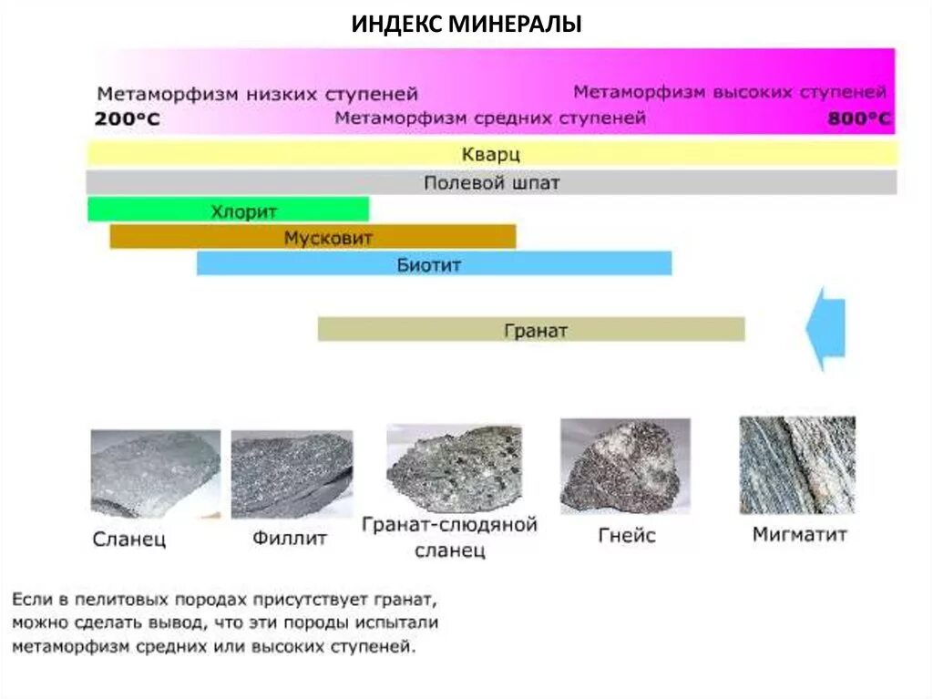 Метаморфические горные породы. Минералы метаморфических пород. Метаморфические процессы минералообразования. Образование минералов.