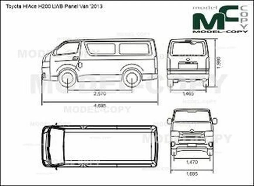 Toyota hiace технические характеристики. Тойота Хайс н200. Toyota Hiace h200 габариты. Тойота Хайс 200 габариты. Hiace h100 габариты.