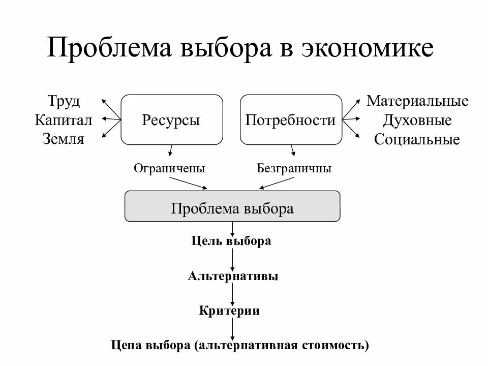 Проблема выбора книга. Проблема выбора в экономике. Схемы по экономике. Проблема выбора в экономике. Предмет экономики.. Потребности и ресурсы в экономике.