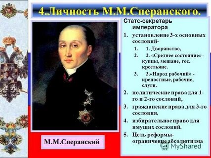Сперанский сословия