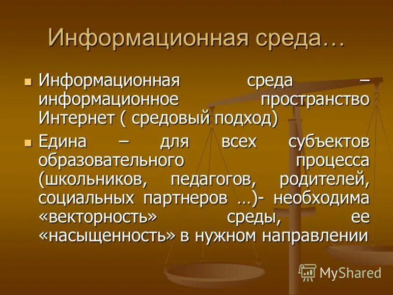 Информационная среда пользователя. Информационная среда пользователя