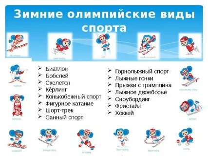 Признанные олимпийским комитетом виды спорта