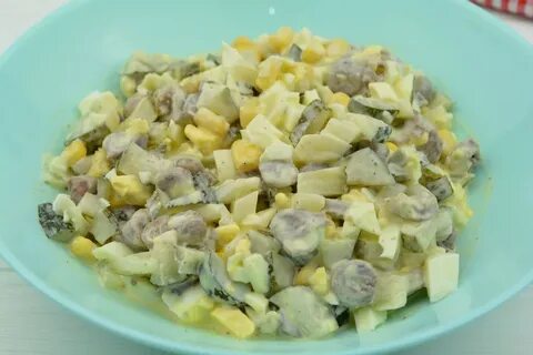Салат сердцеедка с куриными сердечками