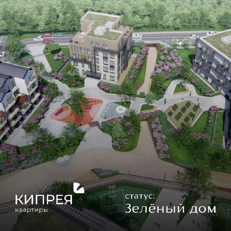 Девелопмент участка. Ландшафтно усадебная урбанизация. Визуализация очереди. Девелопмент участка. Парк городской испортили кирпичным домом фото.