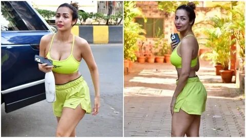 Malaika Arora brings neon magic to workout day in sports bra and shorts: Ch...