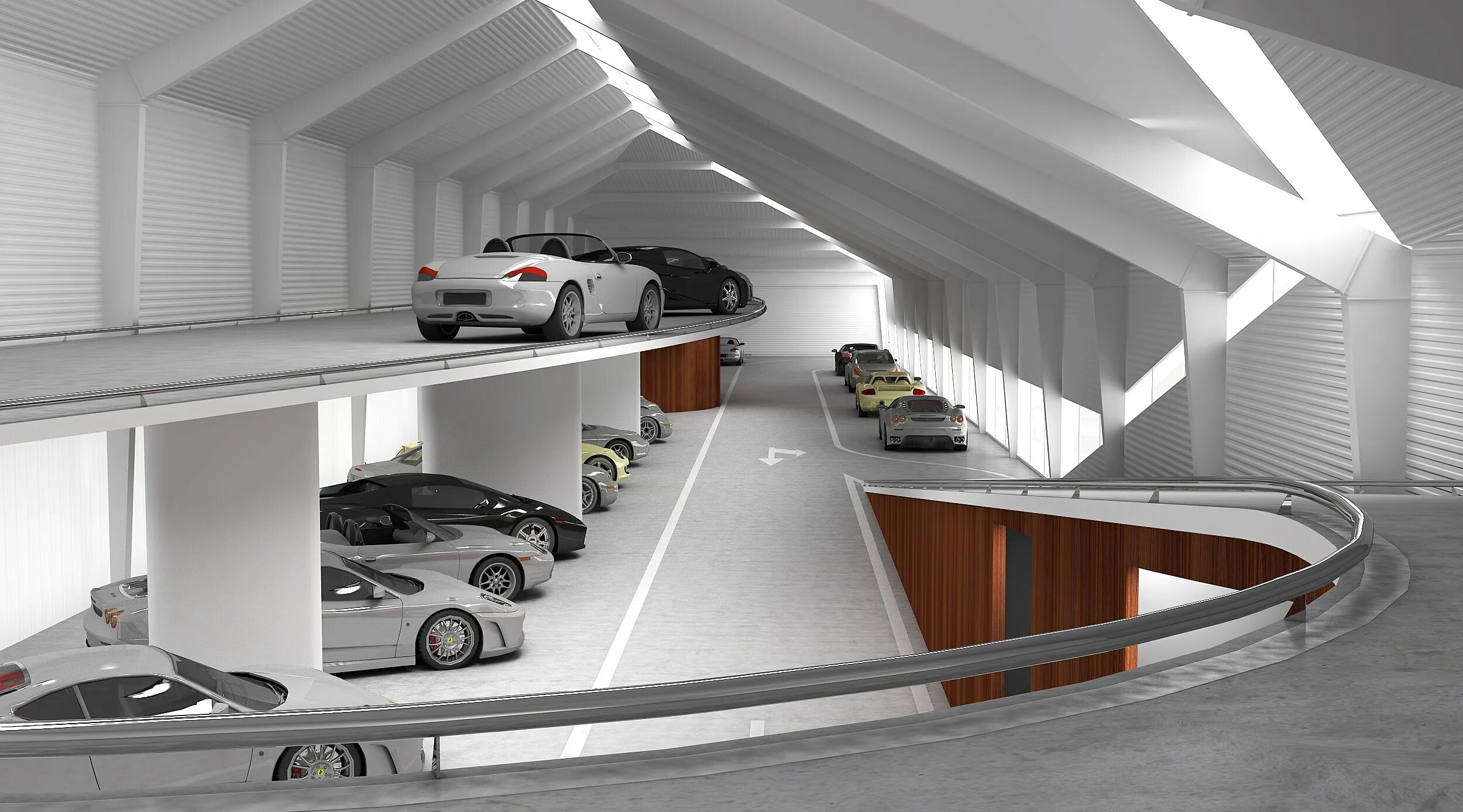 Многоуровневая парковка. Подземный многоуровневый паркинг. Многоуровневый гараж. Современная подземная парковка.