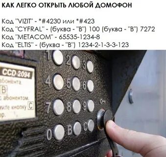 Домофоны без кодов