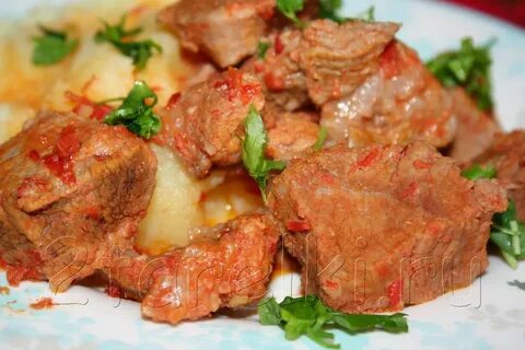 Мясо по абхазски с овощами