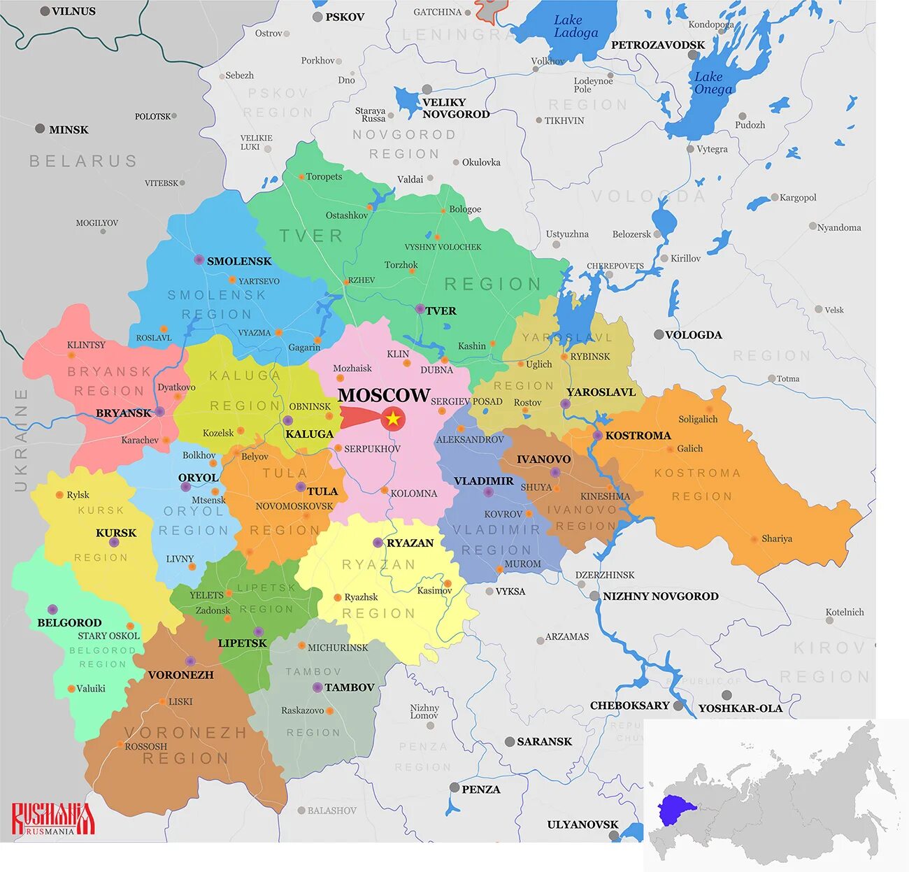 Карта субъектов ЦФО. Карта центрального федерального округа. Карта центральной России с областями. Центральный регион России на карте. Центр юг рф