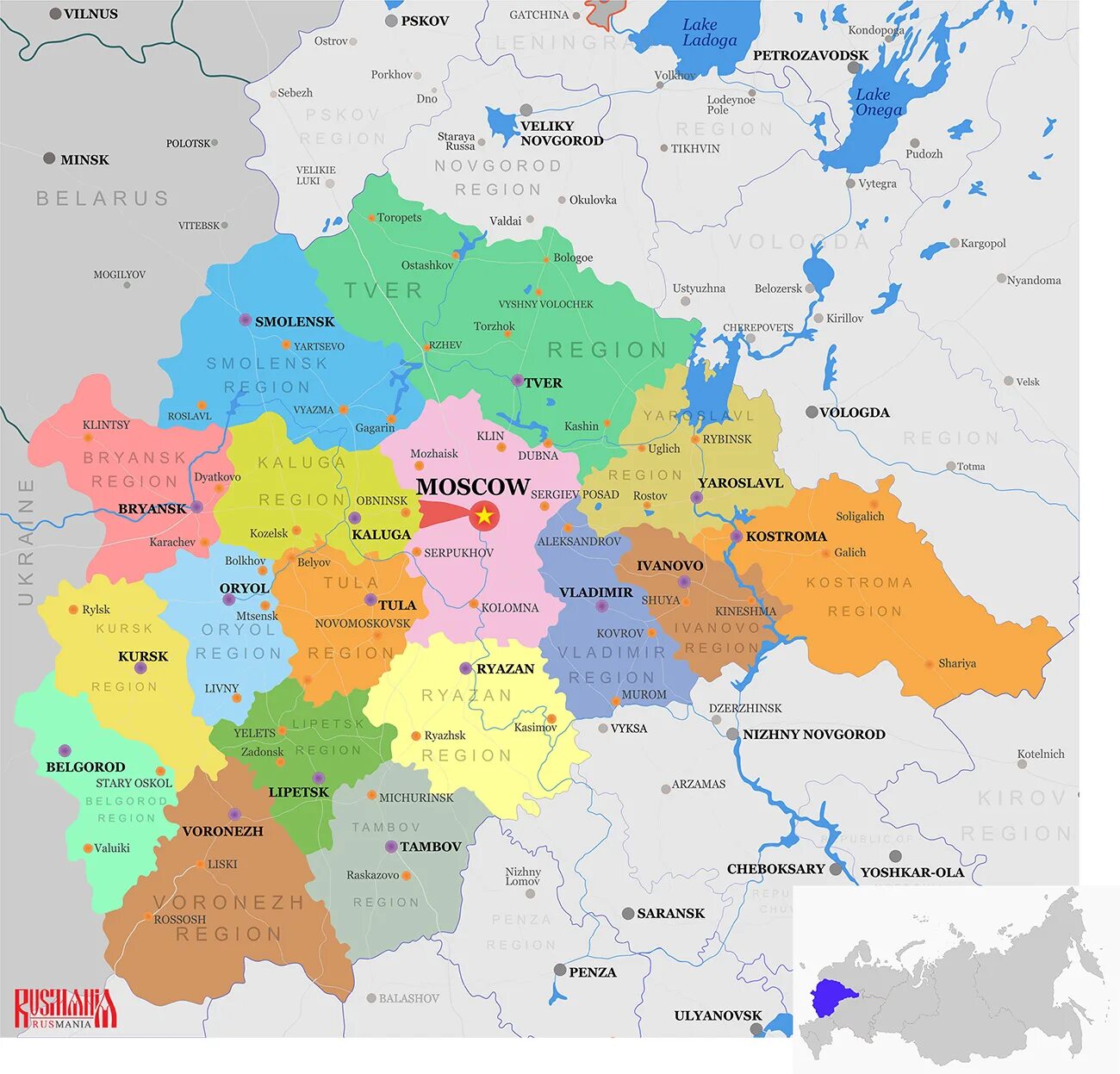 Город центр российской губернии. Карта субъектов ЦФО. Карта центральной России с областями. Центральный федеральный округ на карте России. Политическая карта ЦФО России.