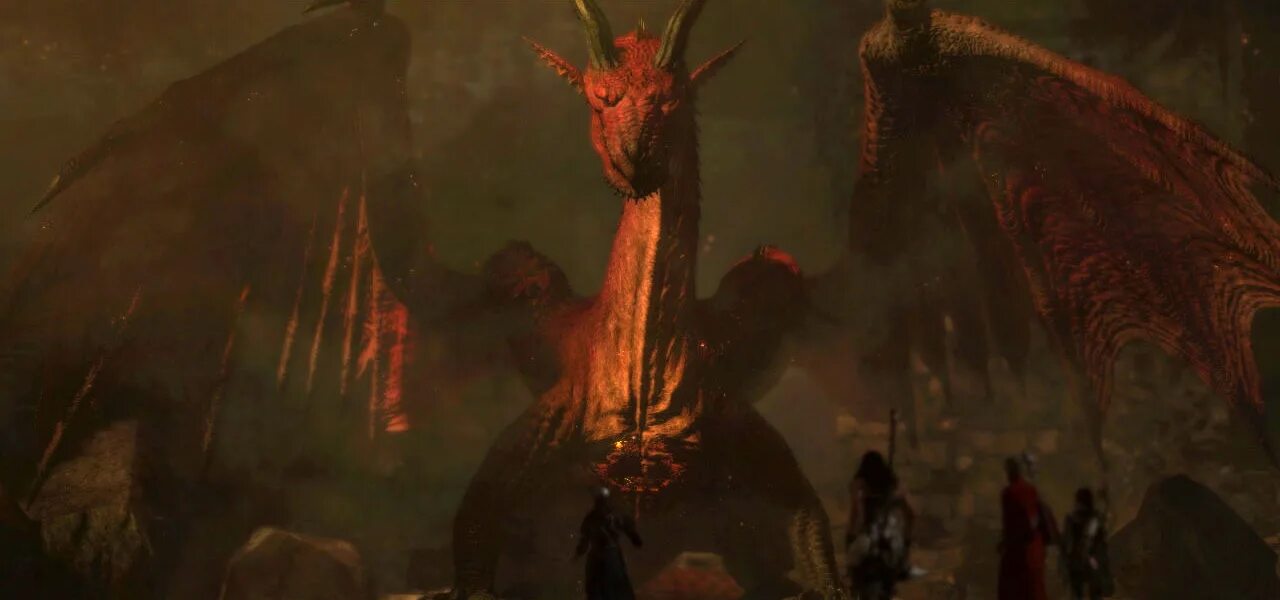 Dragons dogma 2 гигантский страж. Dragon's Dogma 2 красный дракон.