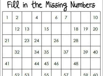 Fill in the missing numbers