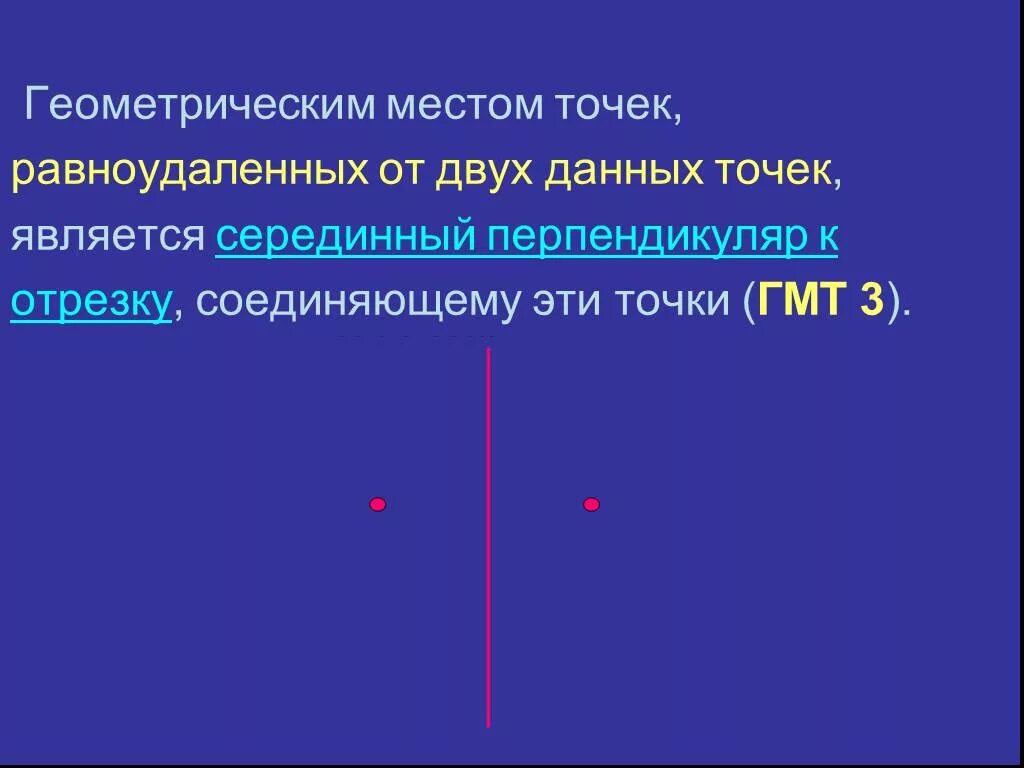 Гмт в геометрии это. Геометрическое место точек равноудаленных от двух данных. Геометрическое место точек равноудаленных. ГМТ равноудаленных от двух данных точек. Геометрическое место точек равноудаленных от данной.