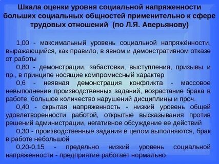 Социальная напряженность в обществе