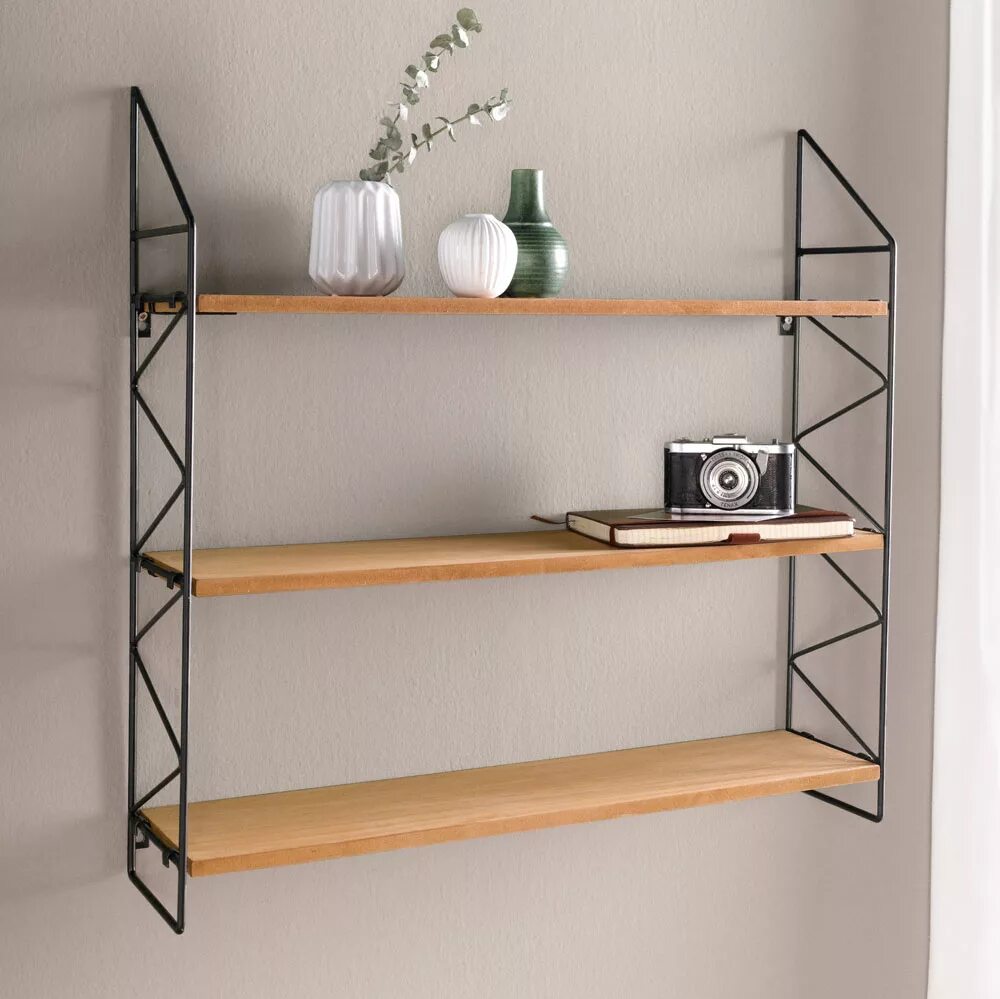 Полка "Wall Shelf-s (bas WL-001)" белая. Настенная полка "Бурже". Подвесные полки. Полки металлические настенные.