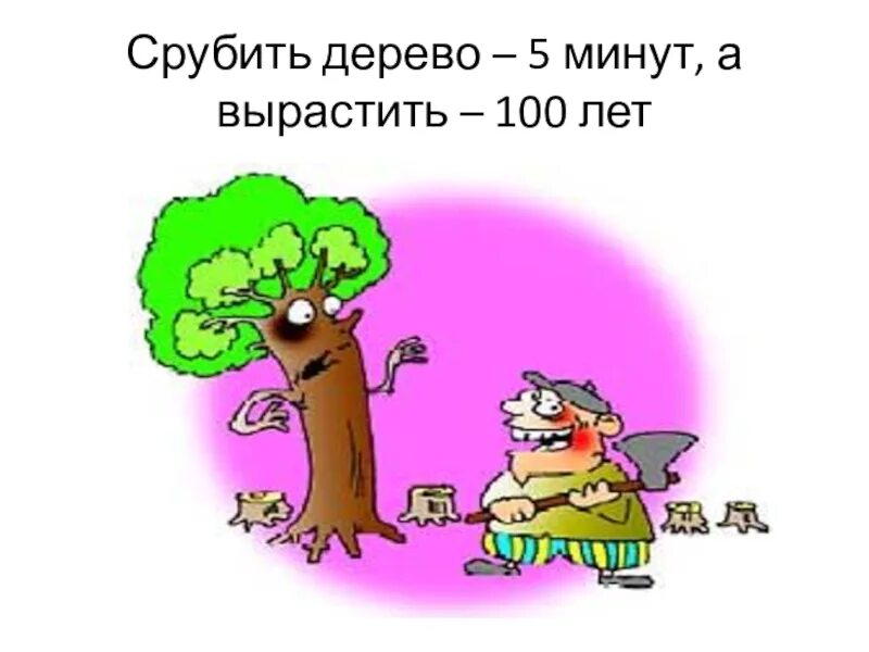 Срубили деревья пословица. Срубить дерево пять минут вырастить СТО лет. Поговорка дерево вырастает. Поговорка дерево растить годы. Пословица срубили деревья пять минут.