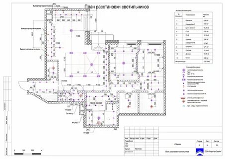 Схема размещения светильников может быть
