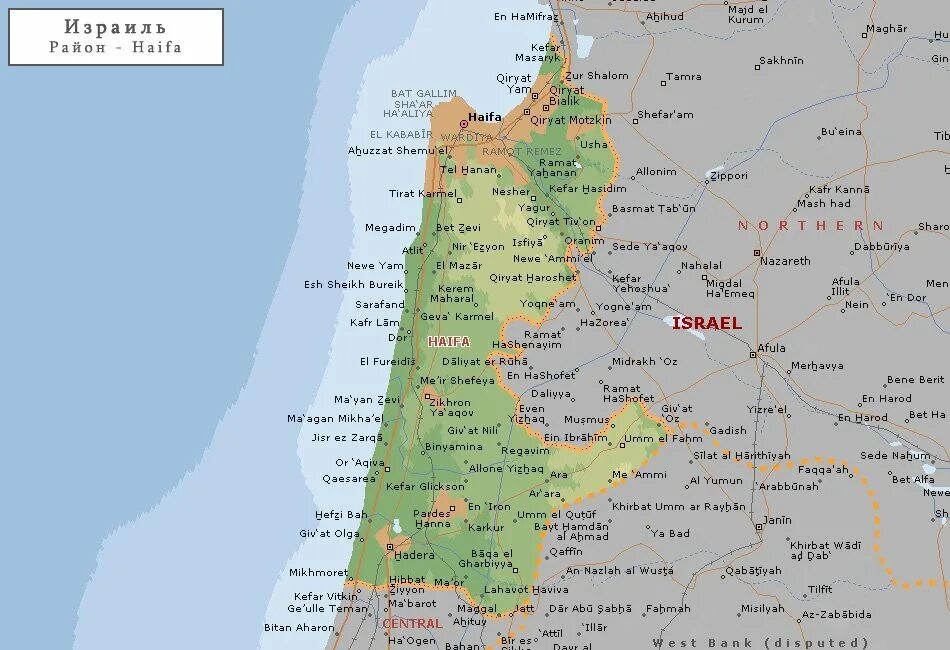 Хайфа на карте Израиля. Хайфа город в Израиле на карте. Город Кесария в Израиле на карте.